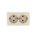 VIOLA Розетка двойная с/з закрытый корпус керамика крем (12шт/144шт)