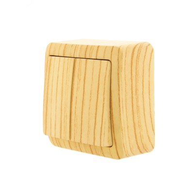 VIOLA Выключатель двойной белёный дуб (12шт/144шт)