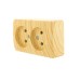 VIOLA Розетка двойная б/з закрытый корпус керамика белёный дуб (12шт/144шт)