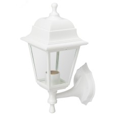 Садово-парковый светильник ЭРА НБУ 04-60-001 белый 4 гранный настенный IP44 Е27 max60Вт