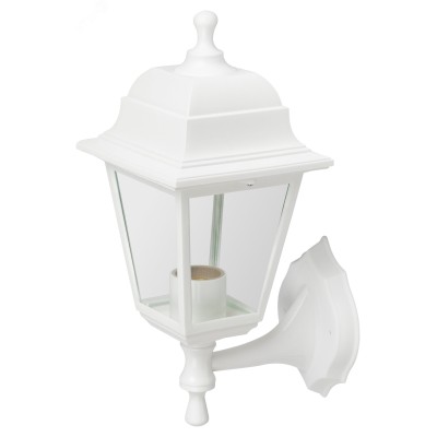 Садово-парковый светильник ЭРА НБУ 04-60-001 белый 4 гранный настенный IP44 Е27 max60Вт