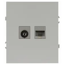 Розетка скрытого монтажа в рамку комбинированная RJ45+TV алюминий 16-3110-03 Arktik
