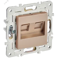 SKANDY Розетка компьютерная двойная RJ45 кат.6 SK-K04Sa песочный IEK