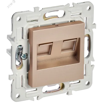 SKANDY Розетка компьютерная двойная RJ45 кат.6 SK-K04Sa песочный IEK