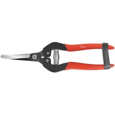 Секатор садовый, режущие кромки внахлест, изогнутые лезвия, ПВХ накладки на ручки 190 мм