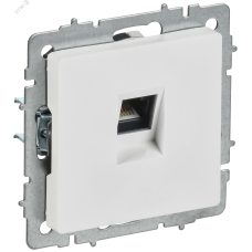 BRITE Розетка компьютерная RJ45 кат.6 РК11-БрАБ арктический белый IEK
