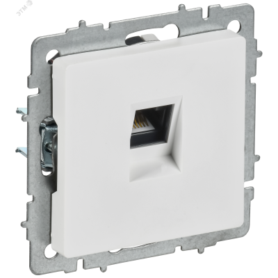 BRITE Розетка компьютерная RJ45 кат.6 РК11-БрАБ арктический белый IEK