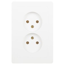 Розетка Intro Style 7-204-01 двойная без заземления 2х2P, 16А-250В, IP20, СУ, белый