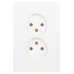 Розетка Intro Style 7-204-01 двойная без заземления 2х2P, 16А-250В, IP20, СУ, белый