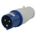 Вилка ЭРА V-16-2P-PE-IP44 переносная 013 2Р+РЕ 16А 220В IP44