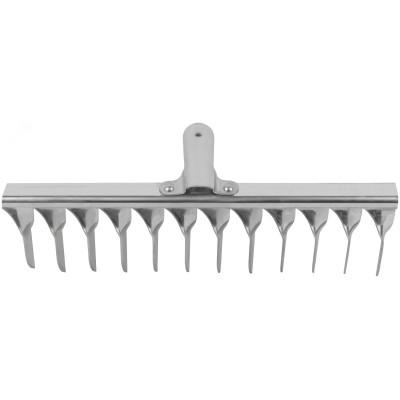 Грабли, витой зуб, нержавеющая сталь, 12 зубьев, без черенка