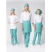 Костюм женский повара Шеф (тк.ТиСи), белый/бирюзовый 56-58/ 170-176