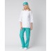 Костюм женский повара Шеф (тк.ТиСи), белый/бирюзовый 60-62/ 158-164