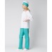 Костюм женский повара Шеф (тк.ТиСи), белый/бирюзовый 48-50/ 170-176
