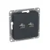 Механизм розетки RJ45 - 2шт, (cat6), графит Эпика EKF