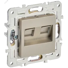 SKANDY Розетка компьютерная двойная RJ45 кат.6 SK-K04Sh шампань IEK