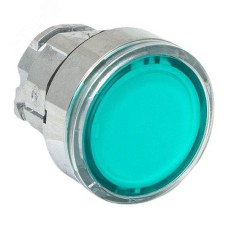 Исполнительный механизм кнопки XB4 зеленый плоский возвратный без фиксации, с подсветкой IP65