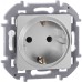 Розетка 1-местная с заземлением без защитных шторок 16А алюминий INSPIRIA