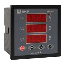 Вольтметр VM-D963 цифровой на панель 96х96 трехфазный EKF PROxima