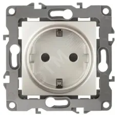 12-2102-15 ЭРА Розетка 2P+E Schuko со шторками, 16A-250В, IP20, Эра12, перламутр (10/100/2500)