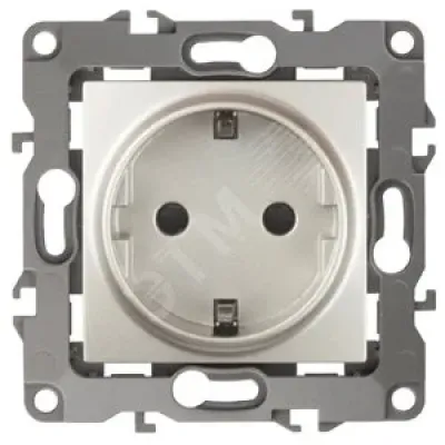 12-2102-15 ЭРА Розетка 2P+E Schuko со шторками, 16A-250В, IP20, Эра12, перламутр (10/100/2500)