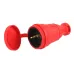 Розетка ЭРА R8-RED-IP44 каучуковая c заземлением прямая 16A IP44 красная