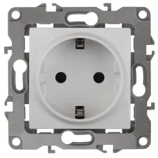 12-2111-01 ЭРА Розетка 2P+E Schuko, 16A-250В, IP20, винт, Эра12, белый (10/100/2100)