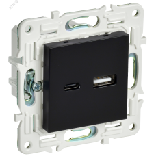 SKANDY Розетка USB A+C 3,1А SK-R14Bl черный IEK