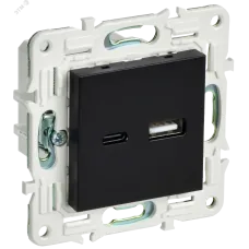 SKANDY Розетка USB A+C 3,1А SK-R14Bl черный IEK