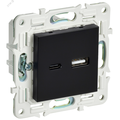SKANDY Розетка USB A+C 3,1А SK-R14Bl черный IEK
