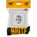 BRITE Розетка 1-местная с заземлением с защитными шторками 16А в сборе РСР14-1-0-БрАБ арктический белый IEK