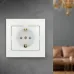 Розетка Intro Plano 1-206-06 с заземлением 2P+E Schuko со шторками, 16А-250В, IP20, СУ, перламутр