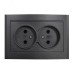 Розетка двухместная серия Бриллиант без заземления, скрытой установки, 16А, 220В, механизм,графит