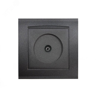 Розетка телевизионная одноместная серия Бриллиант, скрытой установки, оконечная, 75Ом, ч/д 4-2400Мгц, механизм, графит