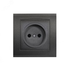 Розетка одноместная серия Бриллиант без заземления, скрытой установки, 16А, 220В, механизм, графит
