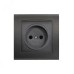 Розетка одноместная серия Бриллиант без заземления, скрытой установки, 16А, 220В, механизм, графит Розетка одноместная серия Бриллиант без заземления, скрытой установки, 16А, 220В, механизм, графит