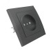 Розетка одноместная серия Бриллиант без заземления, с защитными шторками, скрытой установки, 16А, 220В, механизм, графит