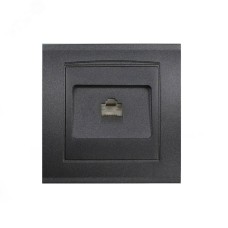 Розетка компьютерная RJ45 серия Бриллиант, скрытой установки, 1А, механизм, графит