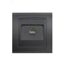 Розетка компьютерная RJ45 серия Бриллиант, скрытой установки, 1А, механизм, графит