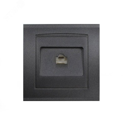 Розетка компьютерная RJ45 серия Бриллиант, скрытой установки, 1А, механизм, графит
