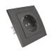Розетка одноместная серия Бриллиант с заземлением, с защитными шторками, скрытой установки, 16А, 220В, механизм, графит
