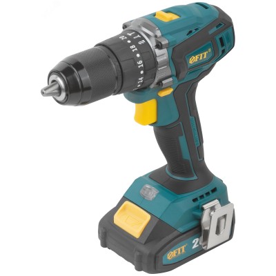 Дрель-Шуруповерт аккумуляторная 20 В, 0-400/1600 об/мин, 55 Нм, 2, Li-Ion 2,0 Ач, 1 ч., бесщеточный, резиновая накладка, кейс