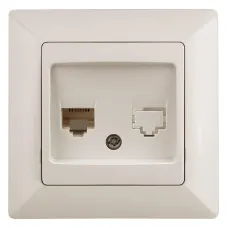 Розетка Intro Solo 4-303-02 информационная RJ45, СУ, слоновая кость
