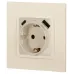 Розетка ЭРА Elegance 14-4108-02 2P+E 16A-250В со шторками с USB type-A+C 5В-3А слоновая кость