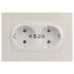 Розетка Intro Accent 6-205-06 , 2X2P+E Schuko, 16А-250В, IP20, СУ, AL/CU, перламутр