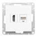 Механизм розетки HDMI+RJ45 (cat5), белый Эпика EKF