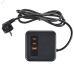 DOMINIC Удлинитель У08K 8 мест 2P+PE 1,5м 3х1,0мм2 16А/250В USB A+C 20Вт черный IEK