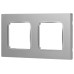 Рамка для розеток и выключателей ЭРА Серия 12 12-5202-03 на 2 поста, Классик, алюминий
