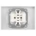 Розетка Intro Accent 6-204-06 2х2P, 16А-250В, IP20, СУ, AL/CU, перламутр