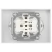 Розетка Intro Accent 6-205-01М 2X2P+E Schuko, 16А-250В, IP20, СУ, AL/CU, белый матовый